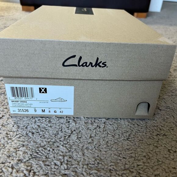 Clarks Brixby Cross Dark Brown Leather Sandals main image 9